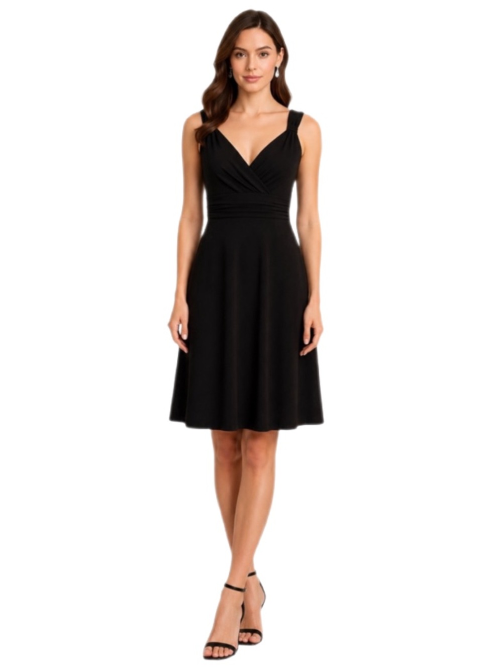 Ann Taylor LOFT Black Ruched Waist Sleeveless Dress — Size 0